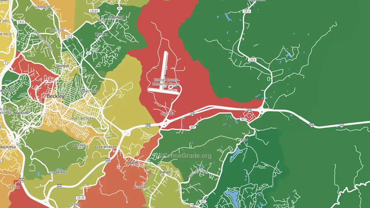 25813, WV Map of Drug-Related Crime Rates