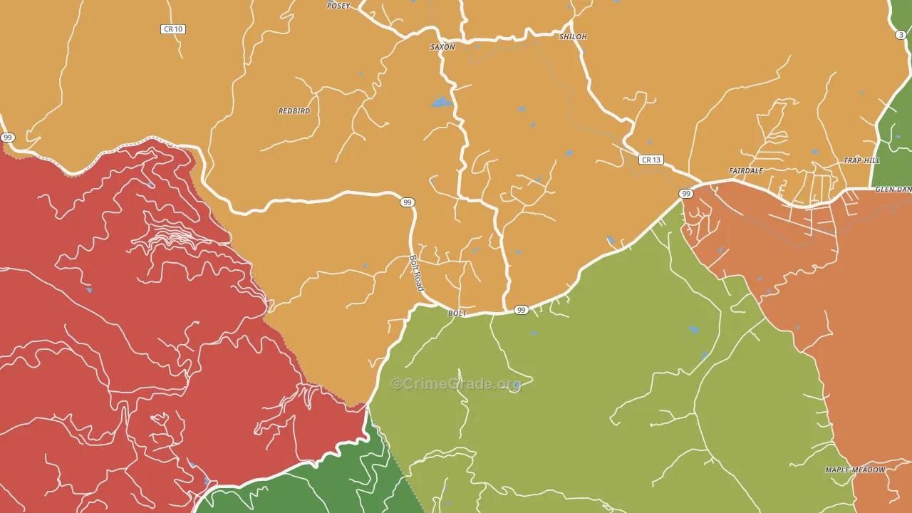 25817, WV Map of Drug-Related Crime Rates