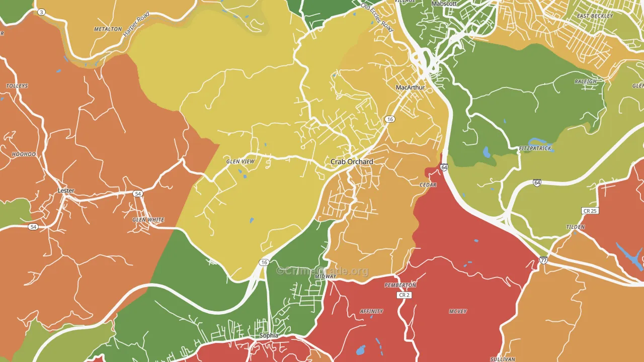 25827, WV Map of Drug-Related Crime Rates