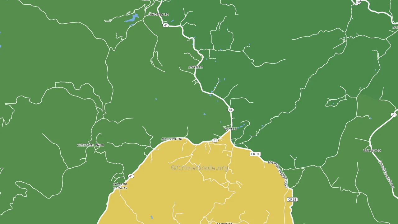 25831, WV Map of Drug-Related Crime Rates
