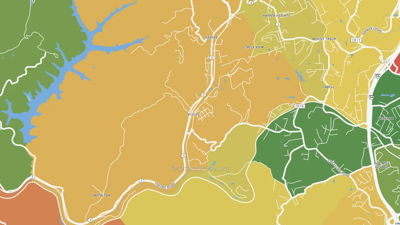 25836, WV Map of Drug-Related Crime Rates