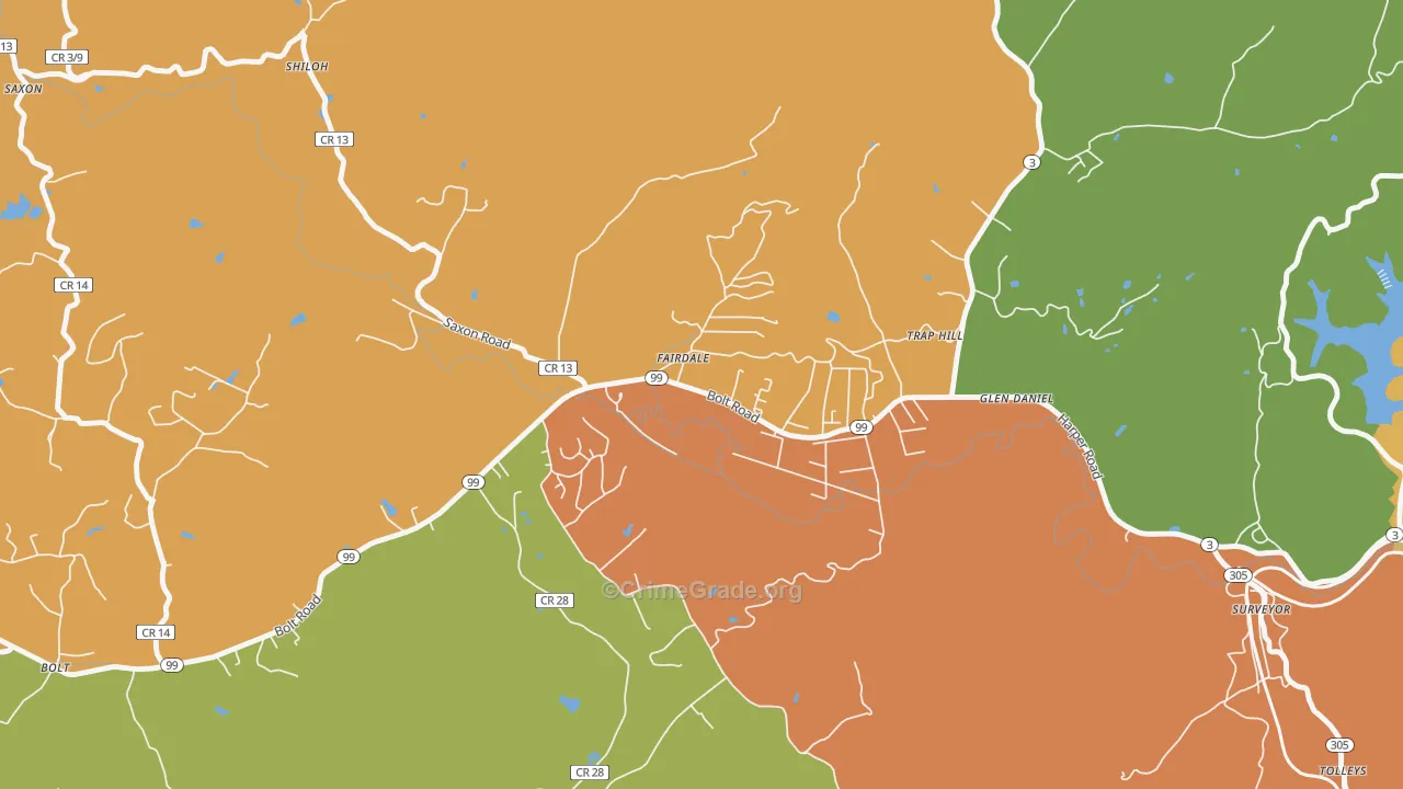 25839, WV Map of Drug-Related Crime Rates