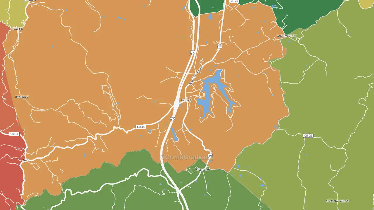 25843, WV Map of Drug-Related Crime Rates