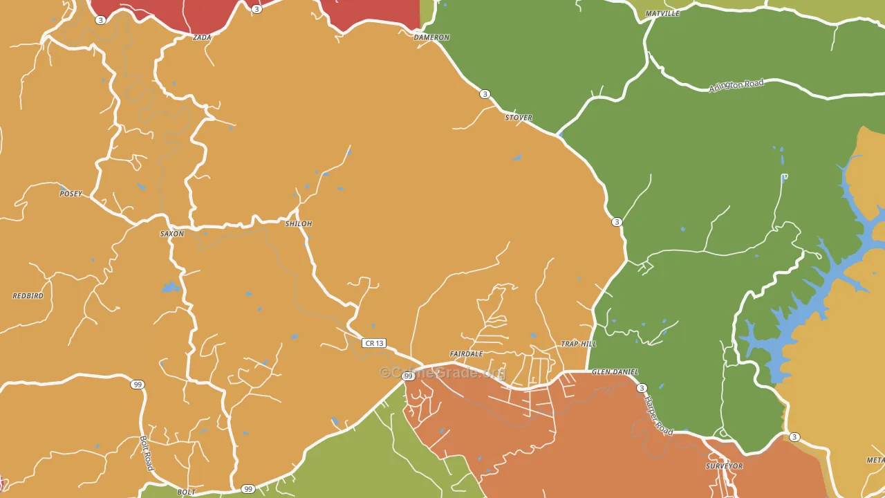 25844, WV Map of Drug-Related Crime Rates