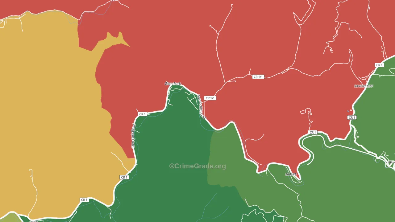 25845, WV Map of Drug-Related Crime Rates