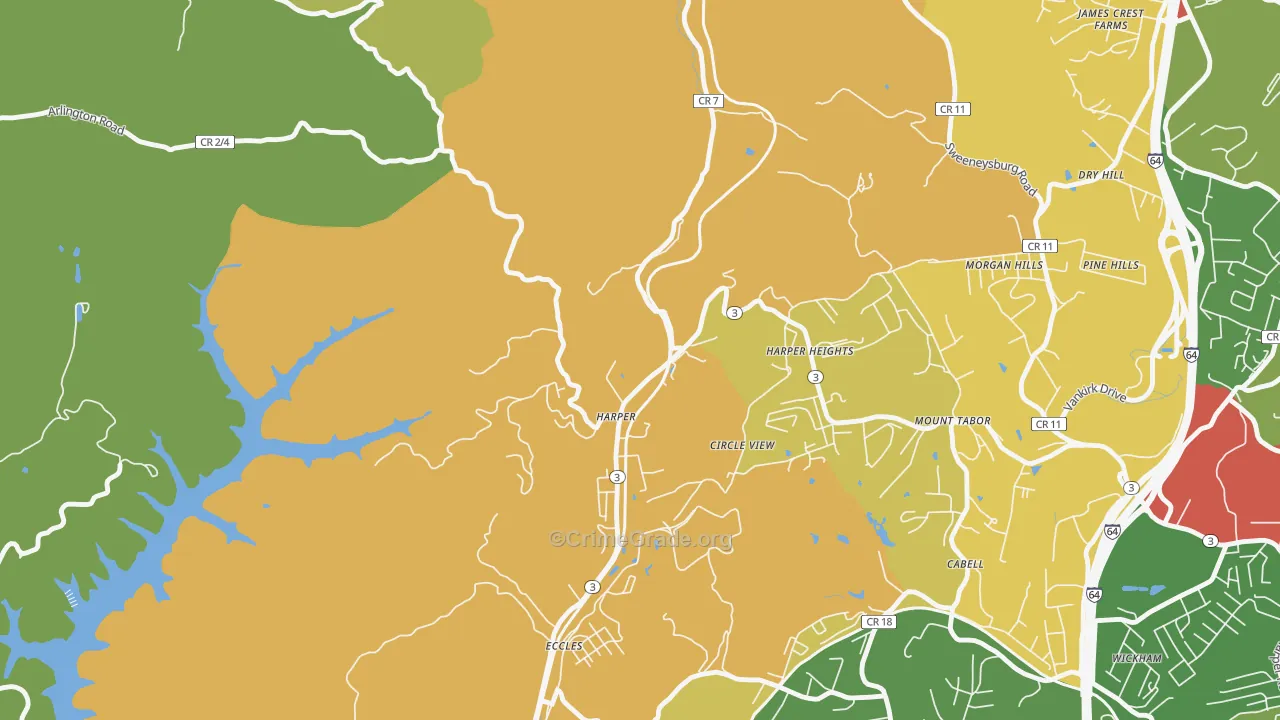 25851, WV Map of Drug-Related Crime Rates