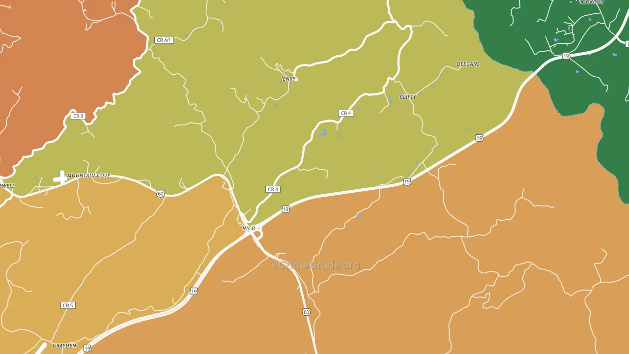 25854, WV Map of Drug-Related Crime Rates