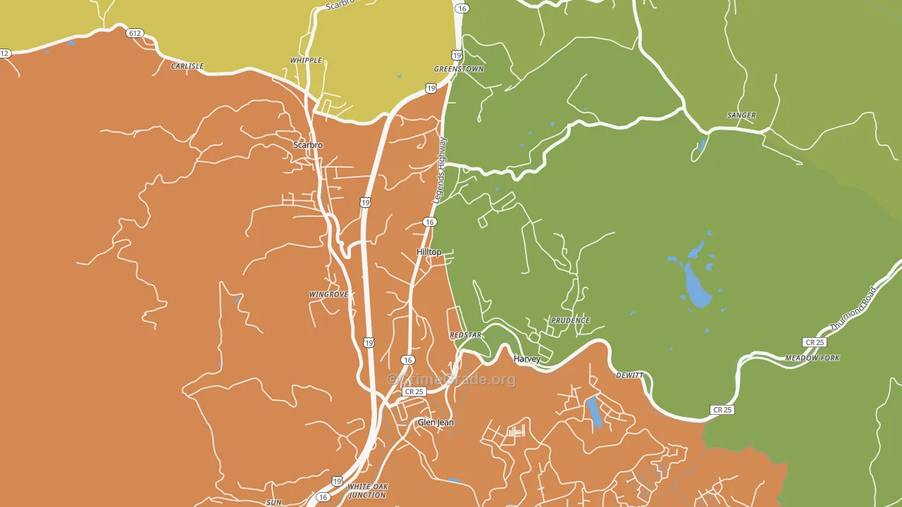 25855, WV Map of Drug-Related Crime Rates