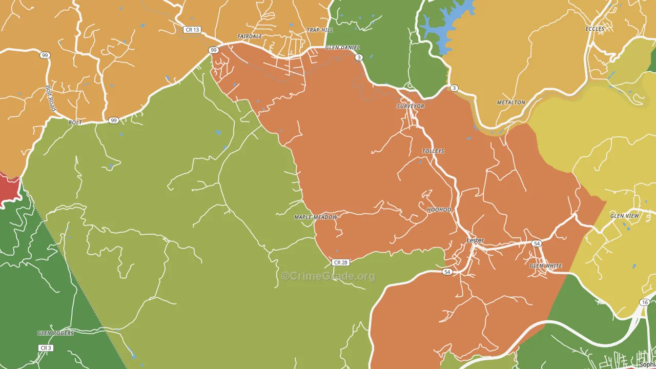 25865, WV Map of Drug-Related Crime Rates