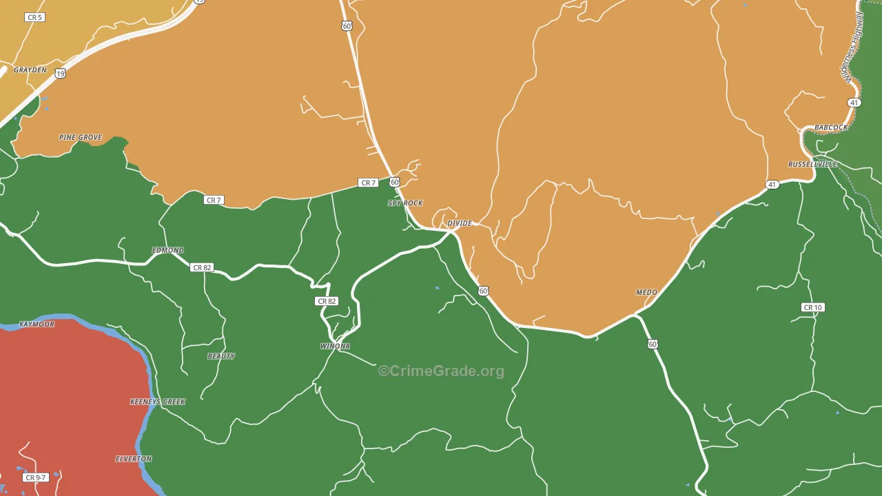 25868, WV Map of Drug-Related Crime Rates