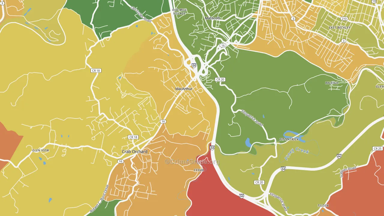 25873, WV Map of Drug-Related Crime Rates