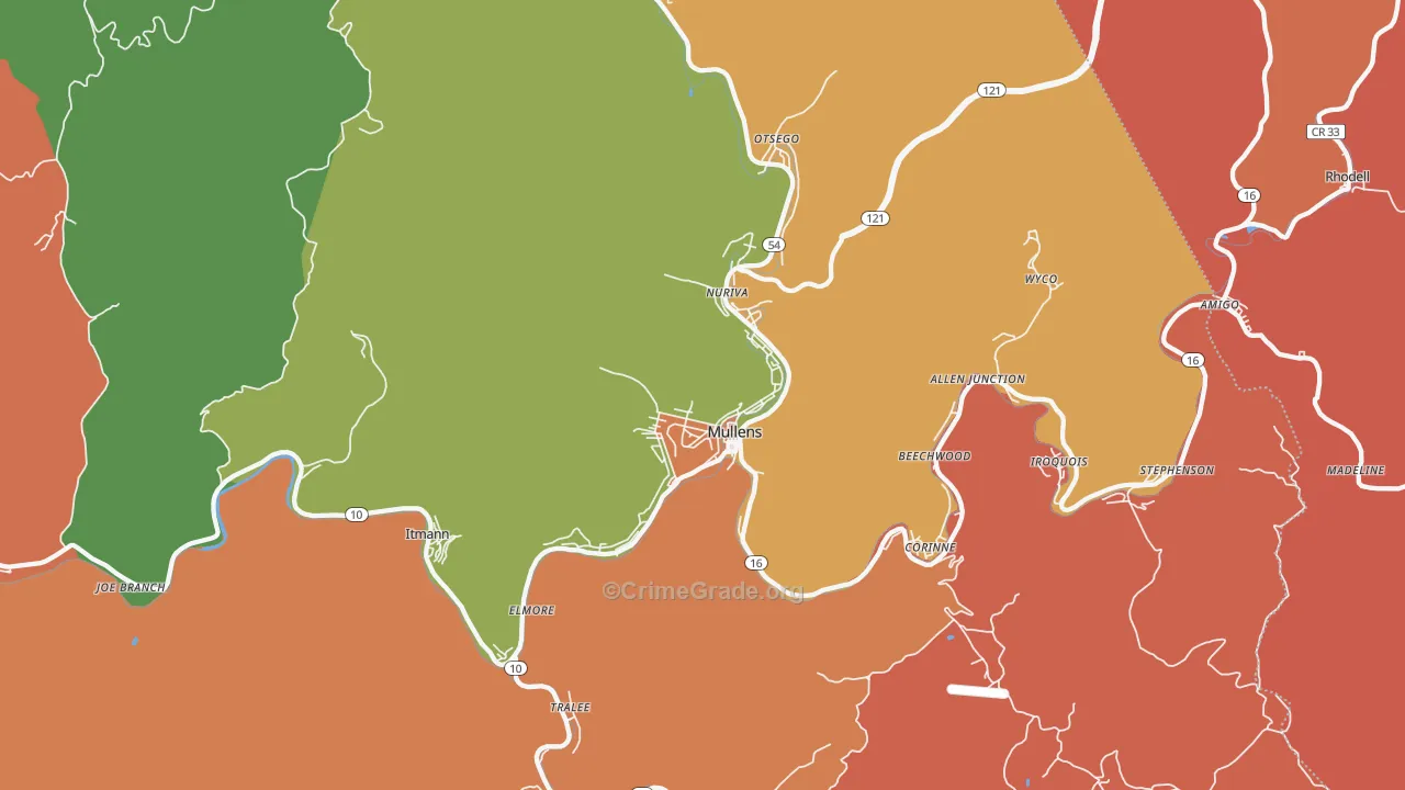 25882, WV Map of Drug-Related Crime Rates