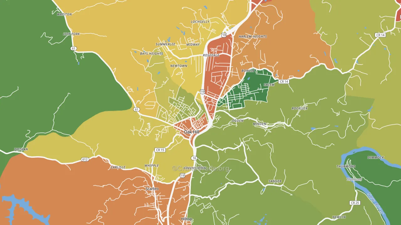 25901, WV Map of Drug-Related Crime Rates