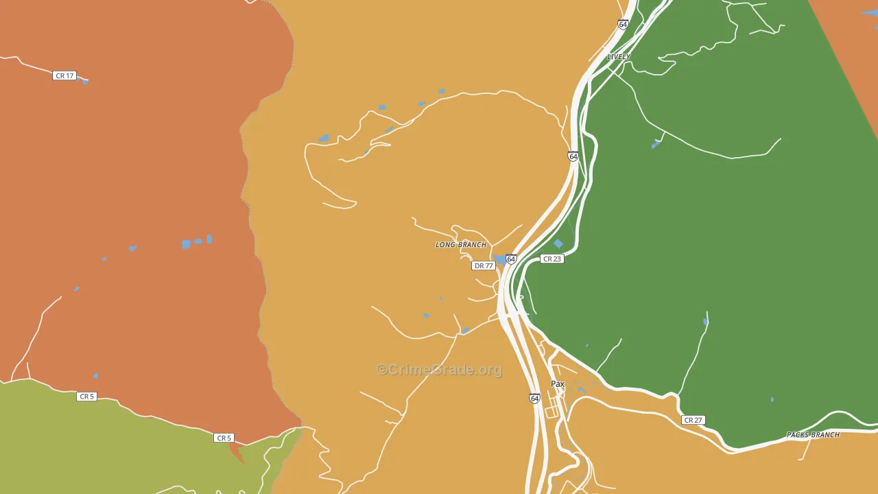 25904, WV Map of Drug-Related Crime Rates
