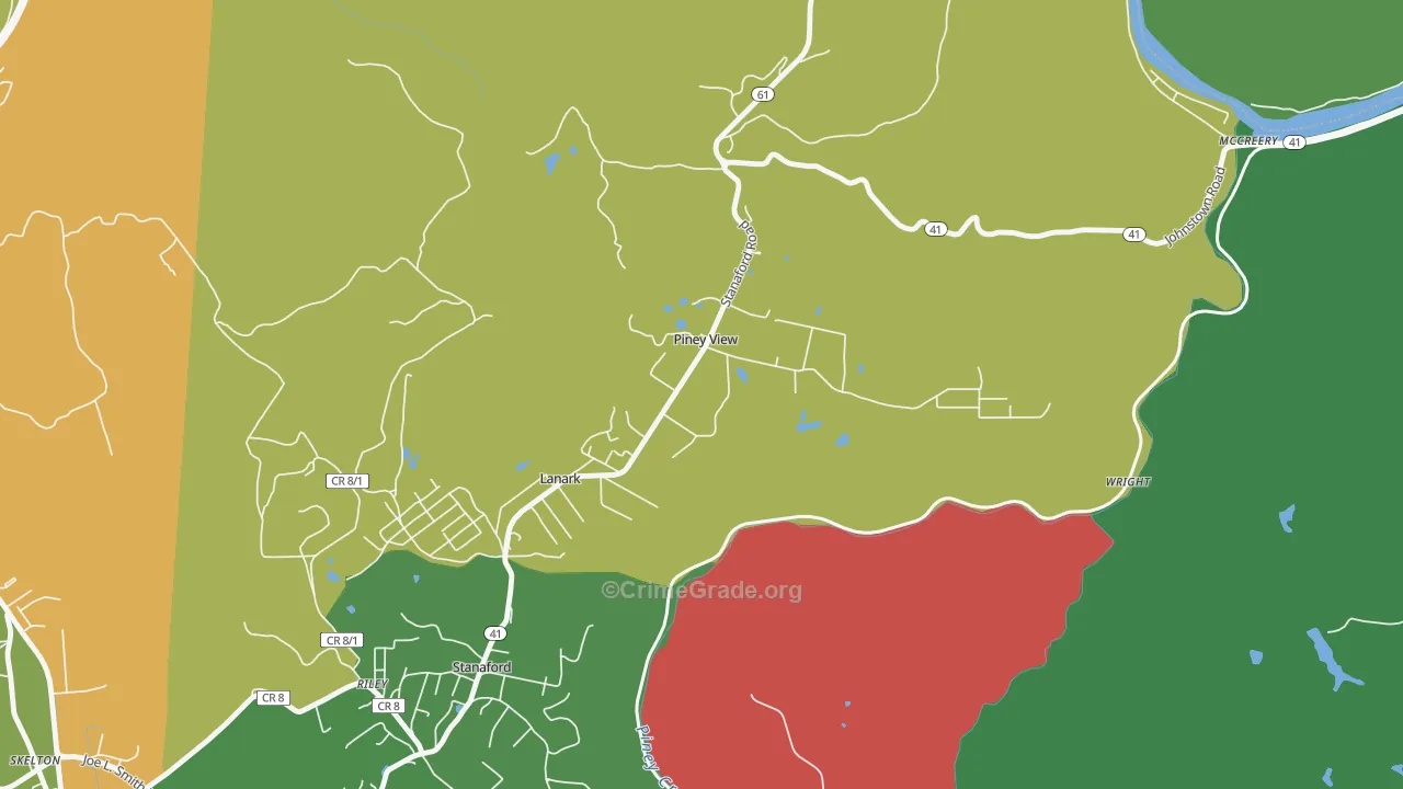 25906, WV Map of Drug-Related Crime Rates