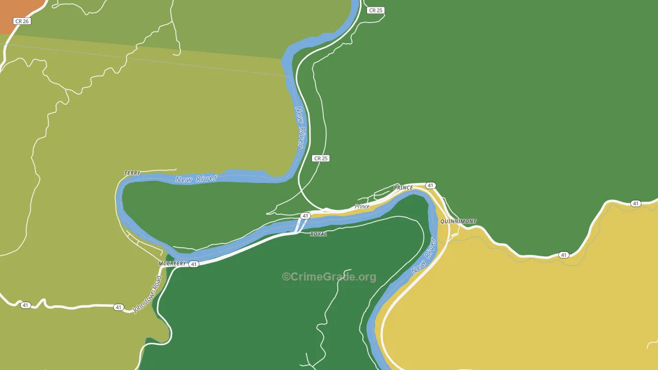 25907, WV Map of Drug-Related Crime Rates