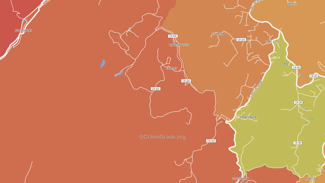 25908, WV Map of Drug-Related Crime Rates