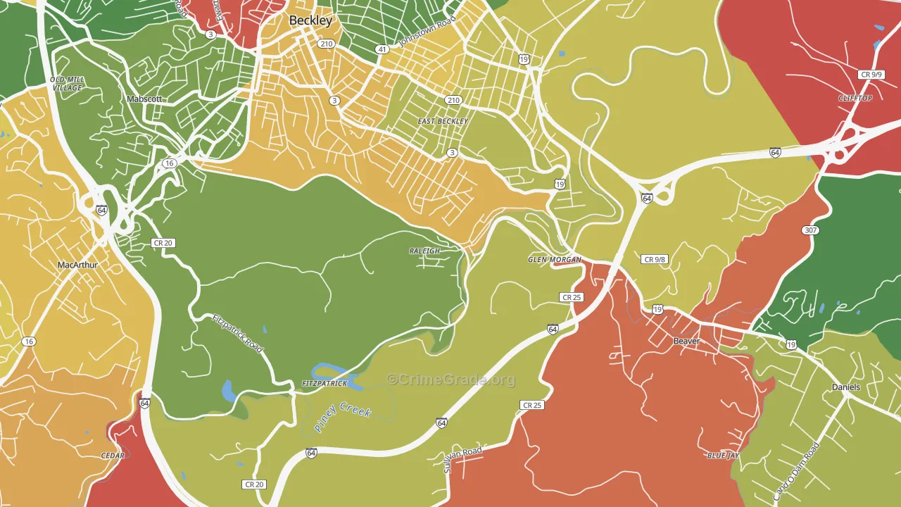 25911, WV Map of Drug-Related Crime Rates