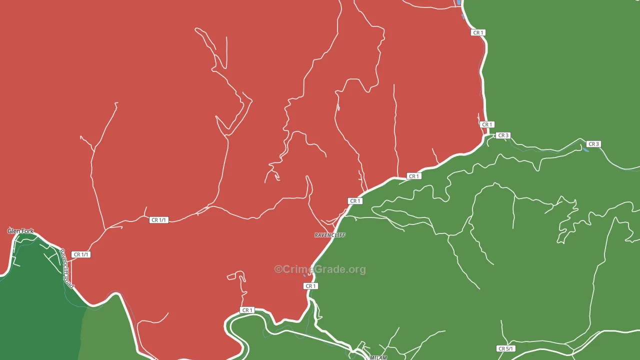 25913, WV Map of Drug-Related Crime Rates