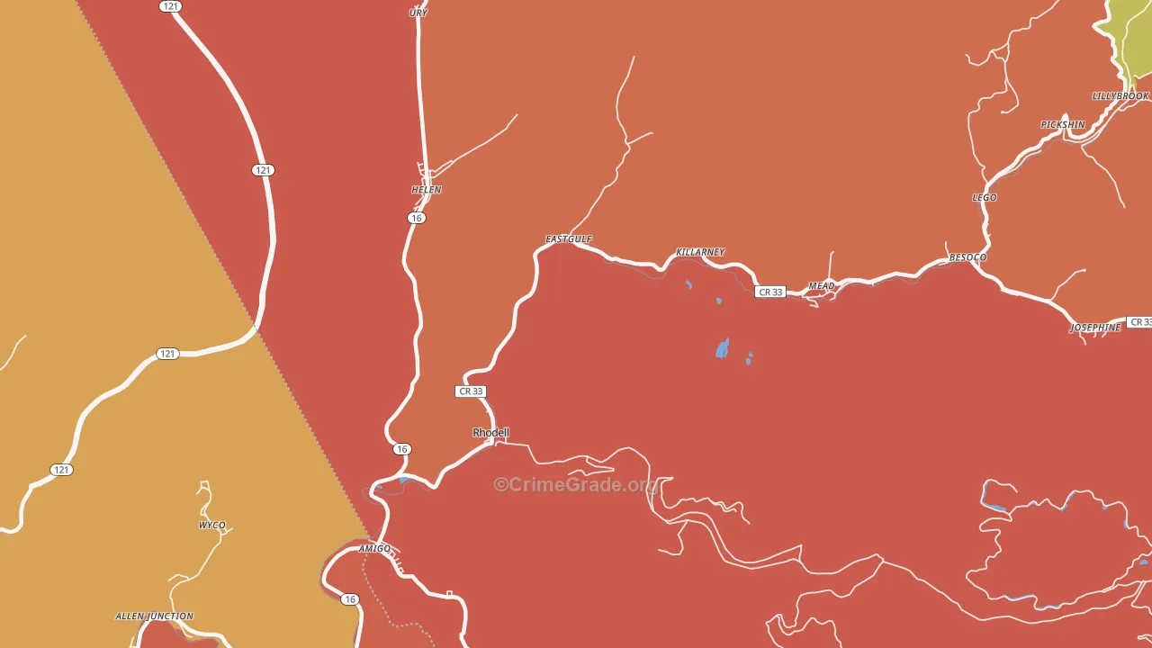 25915, WV Map of Drug-Related Crime Rates