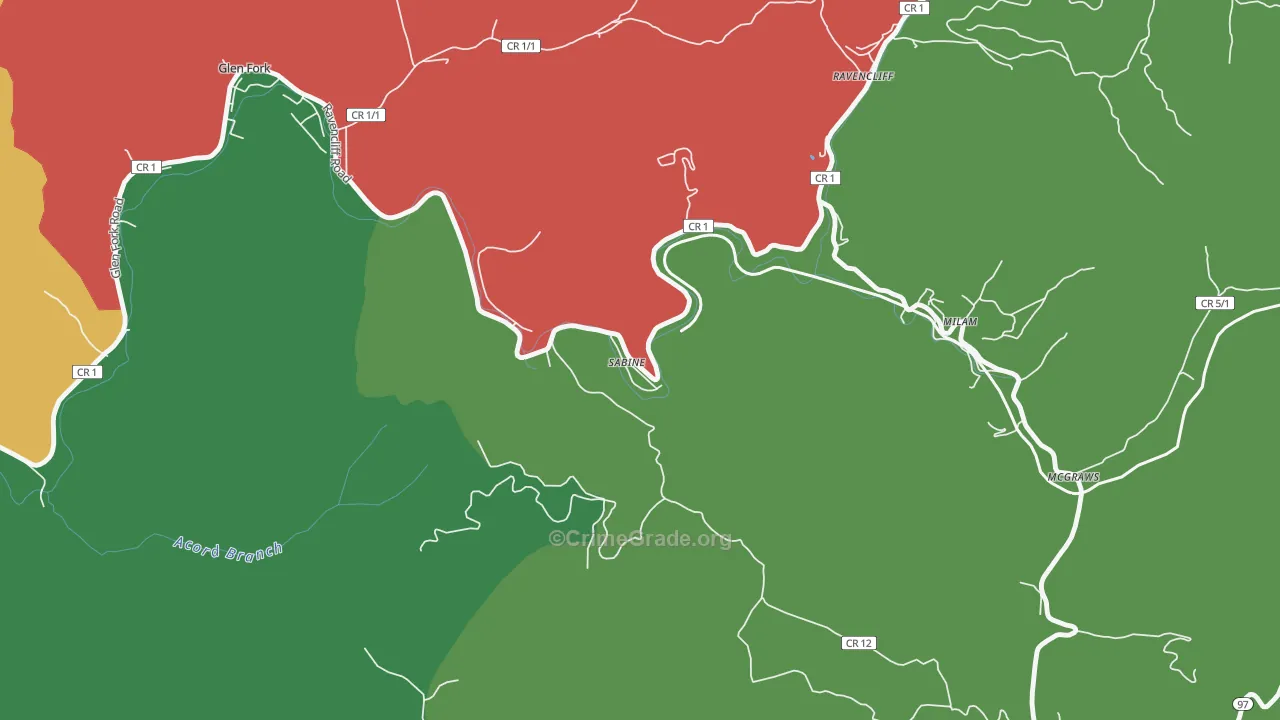 25916, WV Map of Drug-Related Crime Rates