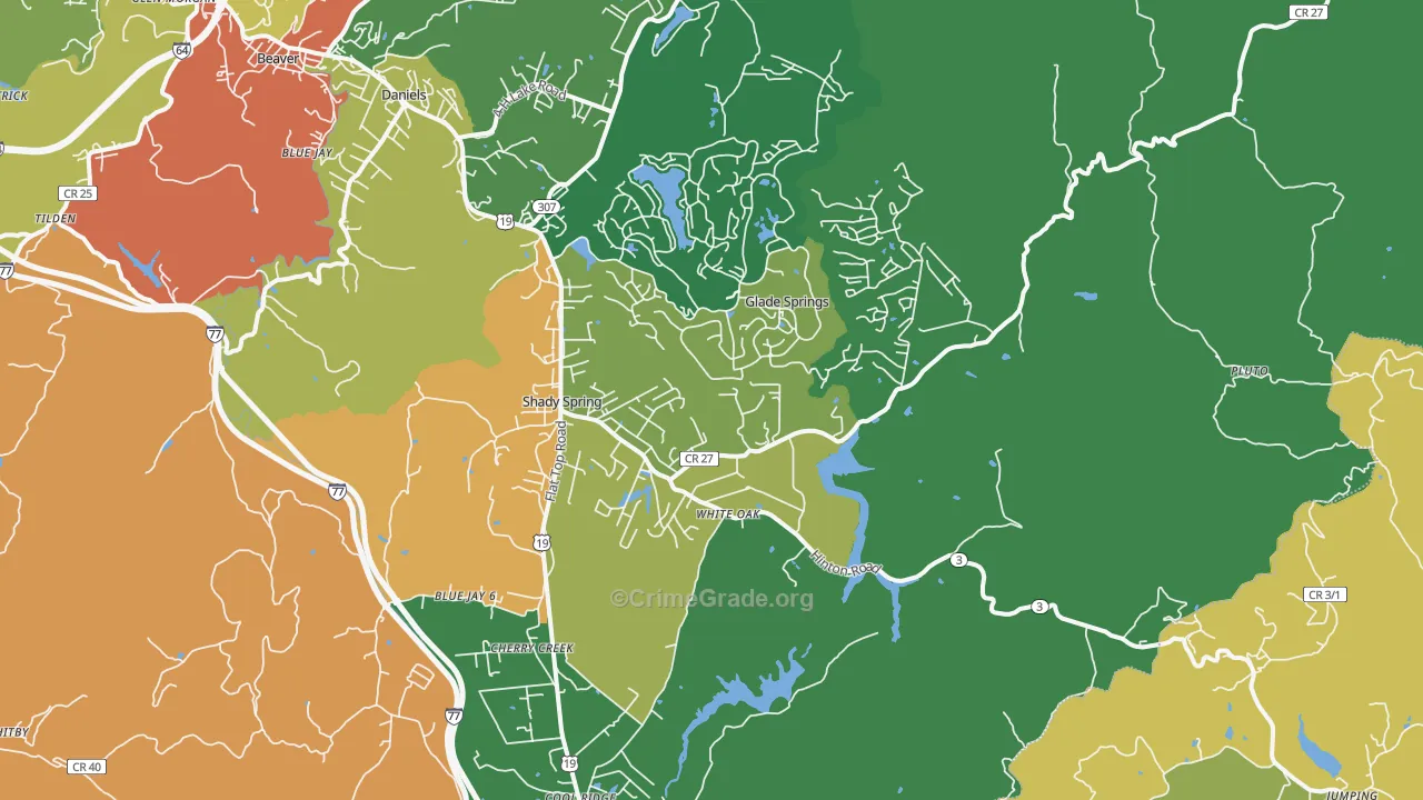 25918, WV Map of Drug-Related Crime Rates