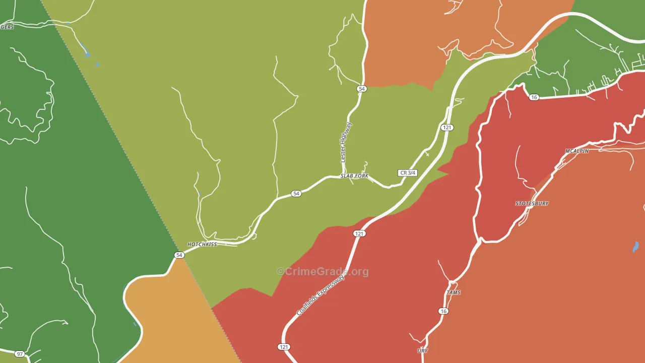 25920, WV Map of Drug-Related Crime Rates