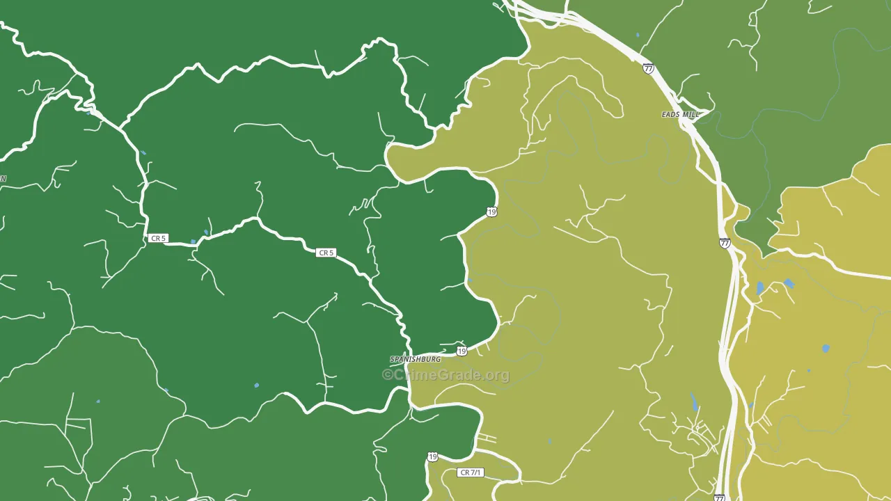 25922, WV Map of Drug-Related Crime Rates