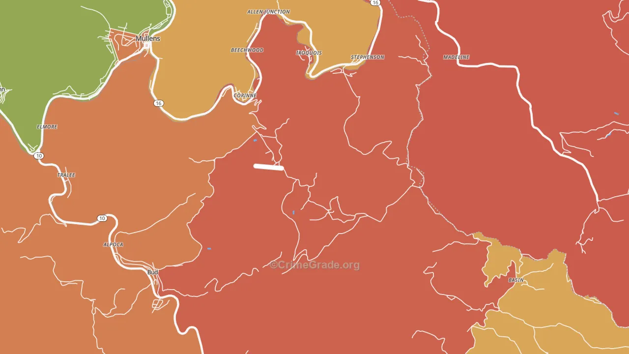 25928, WV Map of Drug-Related Crime Rates