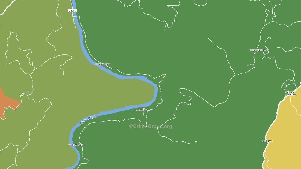 25936, WV Map of Drug-Related Crime Rates