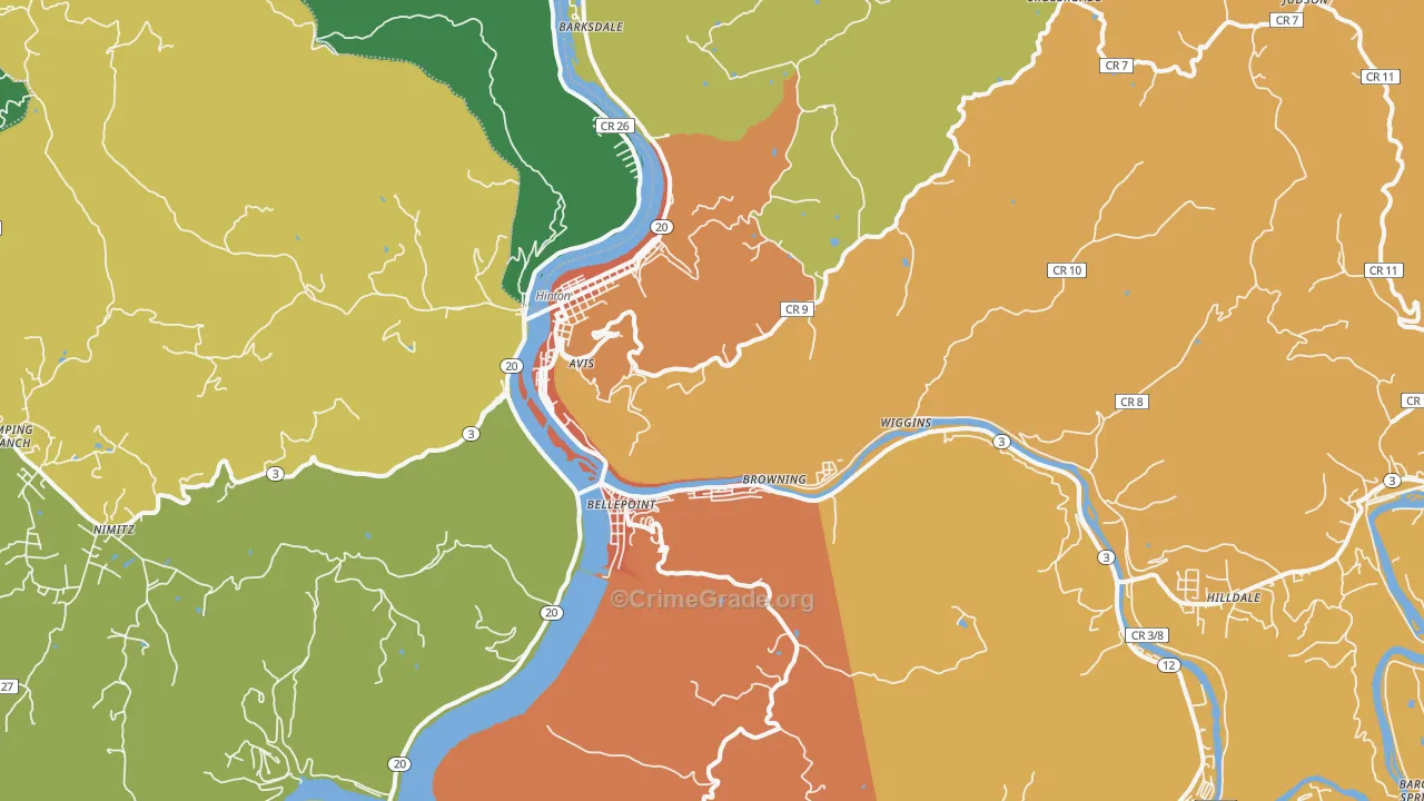25951, WV Map of Drug-Related Crime Rates