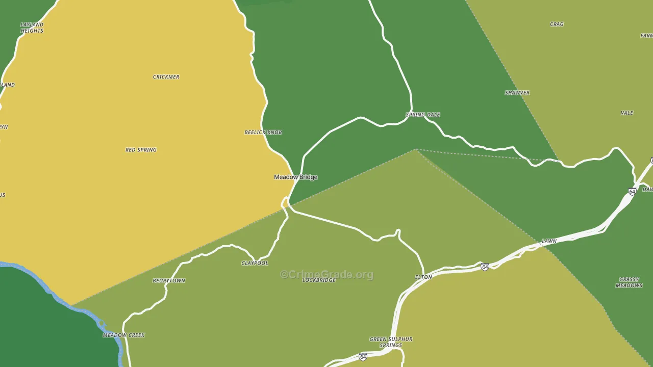 25976, WV Map of Drug-Related Crime Rates