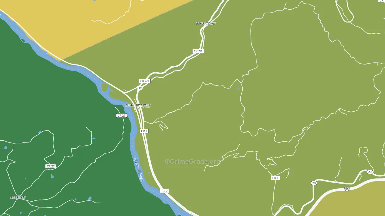 25977, WV Map of Drug-Related Crime Rates