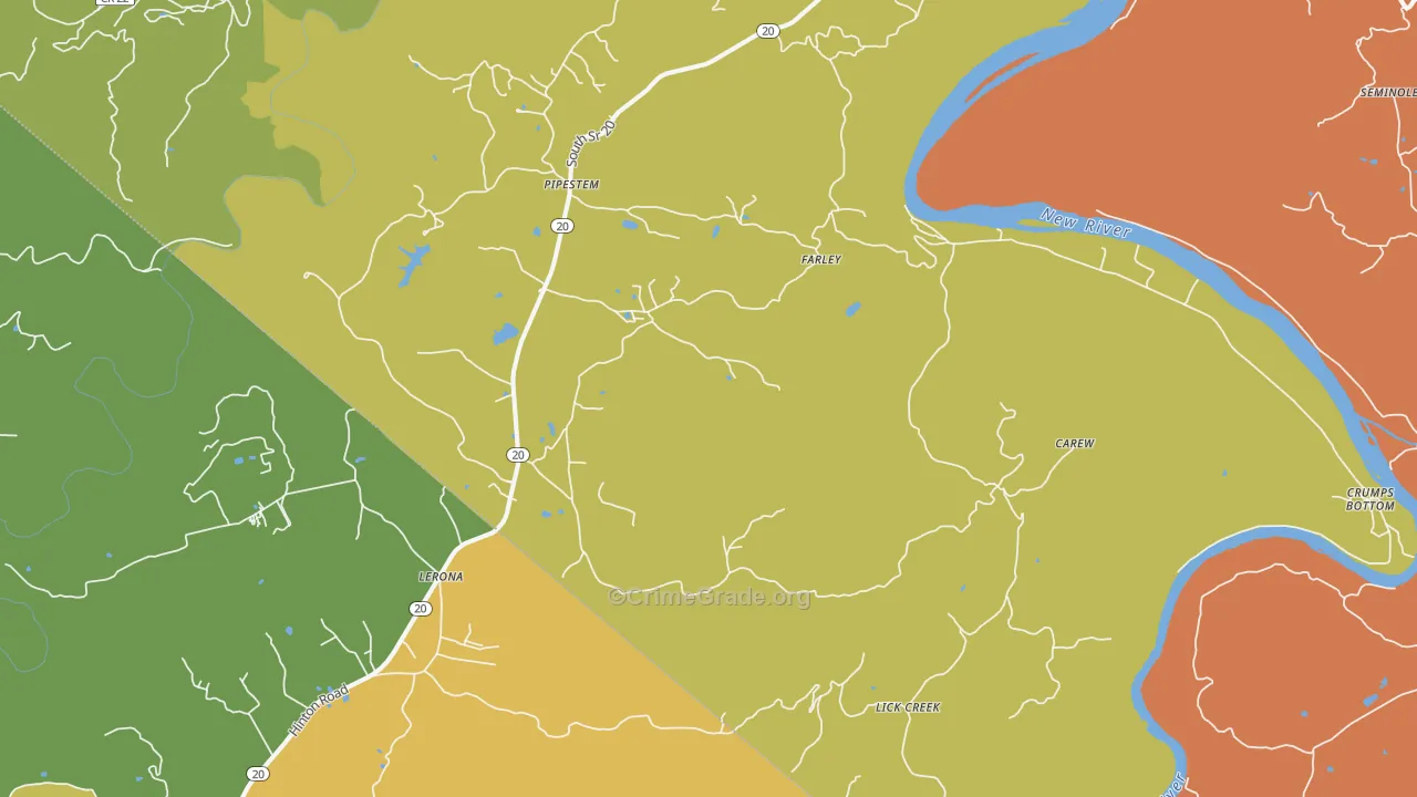 25979, WV Map of Drug-Related Crime Rates
