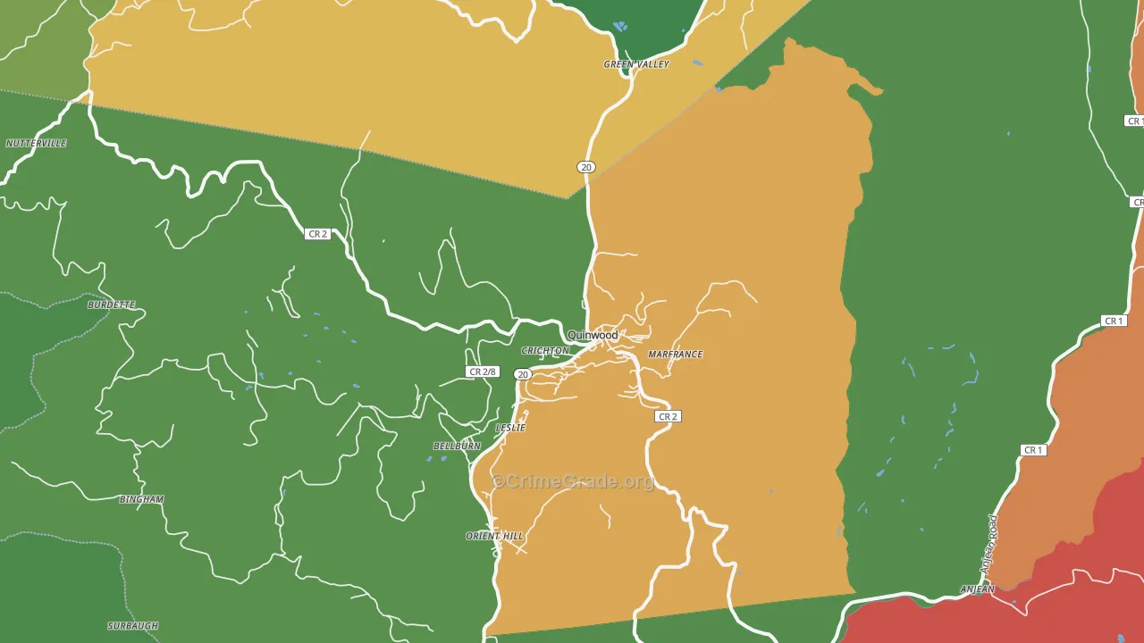 25981, WV Map of Drug-Related Crime Rates
