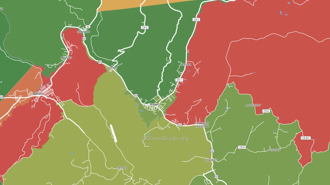 25984, WV Map of Drug-Related Crime Rates
