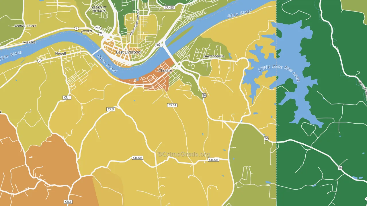 26034, WV Map of Drug-Related Crime Rates