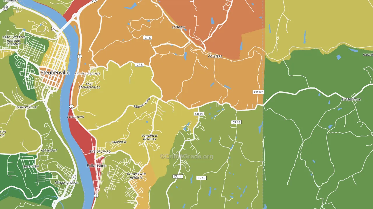 26035, WV Map of Drug-Related Crime Rates