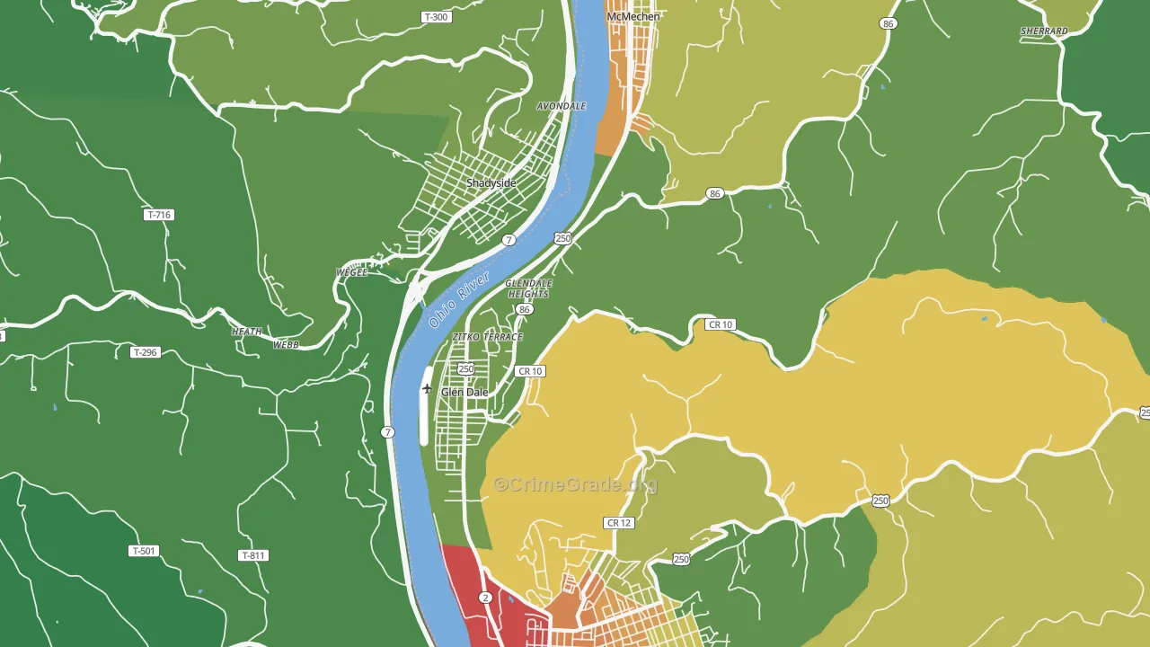 26038, WV Map of Drug-Related Crime Rates