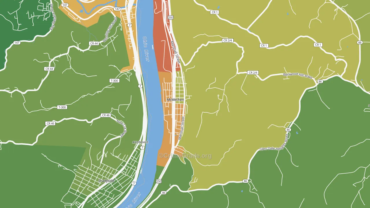 26040, WV Map of Drug-Related Crime Rates