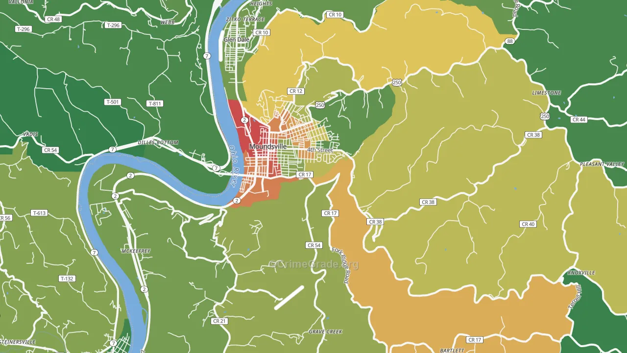 26041, WV Map of Drug-Related Crime Rates