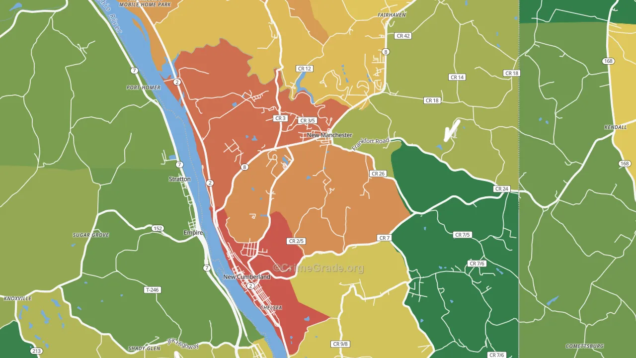 26047, WV Map of Drug-Related Crime Rates
