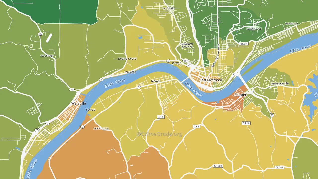 26050, WV Map of Drug-Related Crime Rates