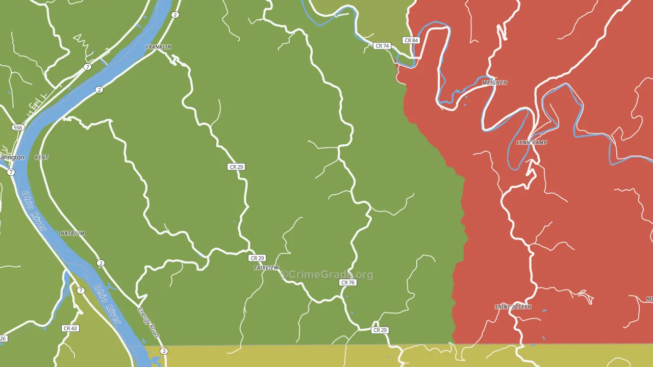 26055, WV Map of Drug-Related Crime Rates
