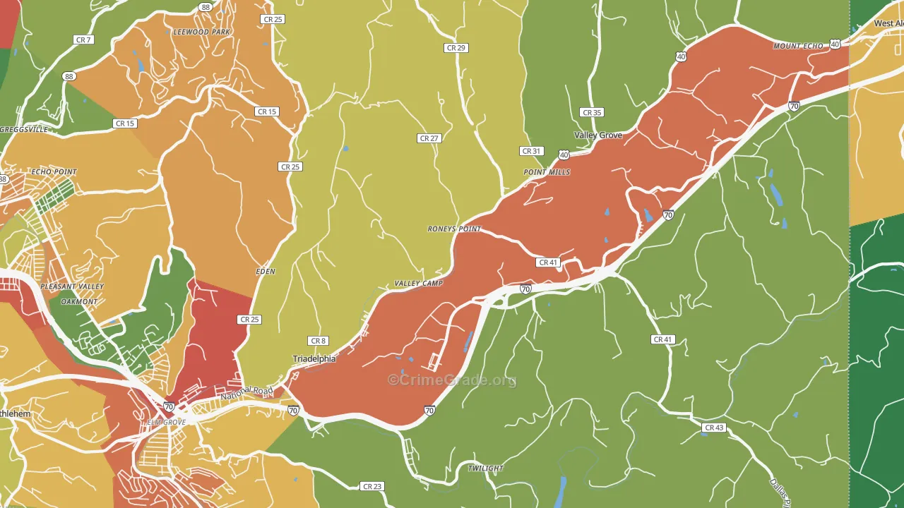 26059, WV Map of Drug-Related Crime Rates