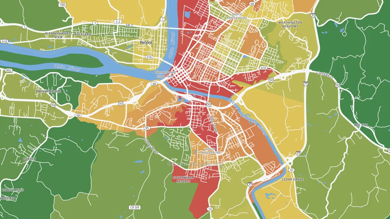 26101, WV Map of Drug-Related Crime Rates