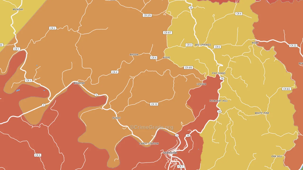 26136, WV Map of Drug-Related Crime Rates