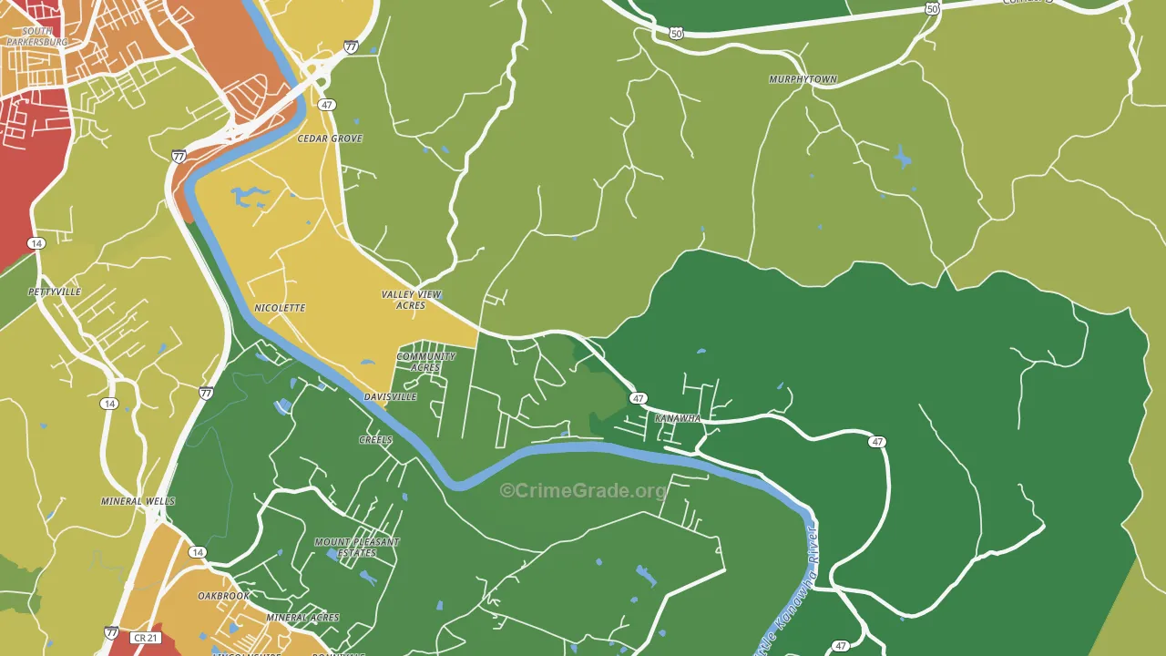 26142, WV Map of Drug-Related Crime Rates