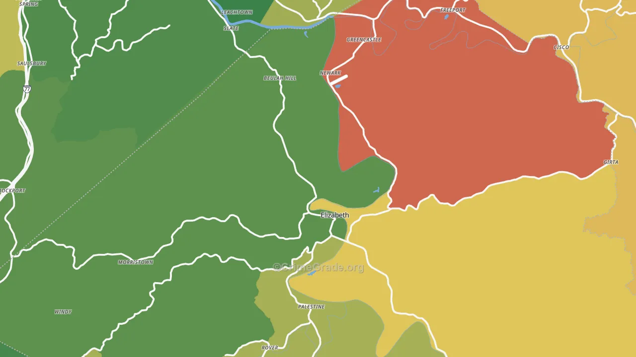 26143, WV Map of Drug-Related Crime Rates