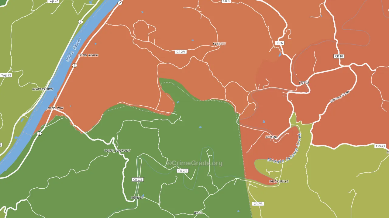 26146, WV Map of Drug-Related Crime Rates